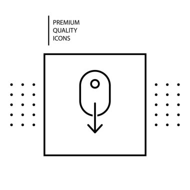 Simgeyi aşağı kaydır. Vektör kaydırma fare simgesi. Trend çizgisi tasarımı
