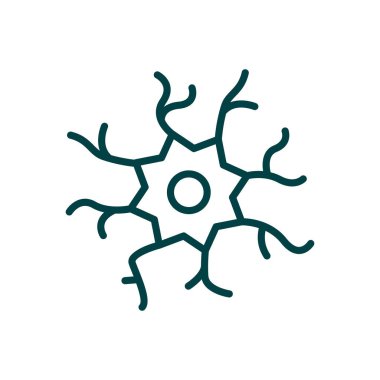 Basit nöron, sinir hattı ikonu. Sembol ve işaret vektör çizimi tasarımı. Düzenlenebilir Vuruş. Beyaz arkaplanda izole