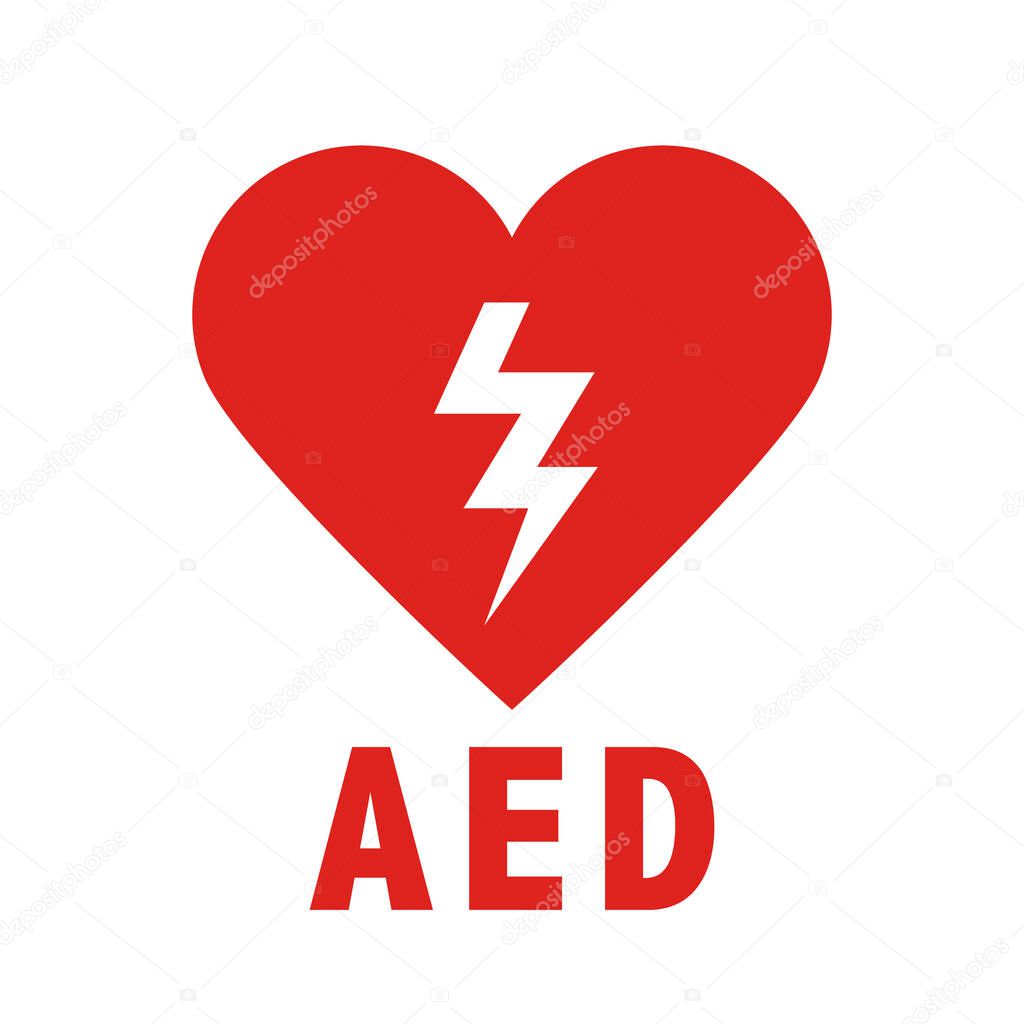 AED Emergency defibrillator AED icon icons Medical logo cpr Vector eps symbol location automated external Medical signs Red automated external defibrillator