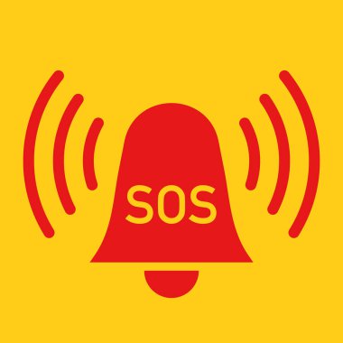 Bu simge acil alarm düğmesi. SOS işareti cankurtaran şamandırası kurtarma izole işareti. Stok vektörü