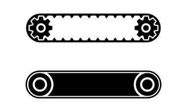 Beyaz Arkaplanda Taşıyıcı Şerit Hattı Ayarlandı. Vektör