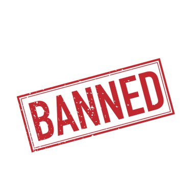 Beyaz arka planda kırmızı yasaklı kauçuk damga. Vektör işareti