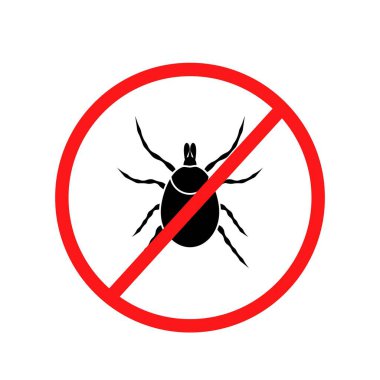 Beyaz arkaplanda Tik böceği simgesini durdur, stok vektörü.