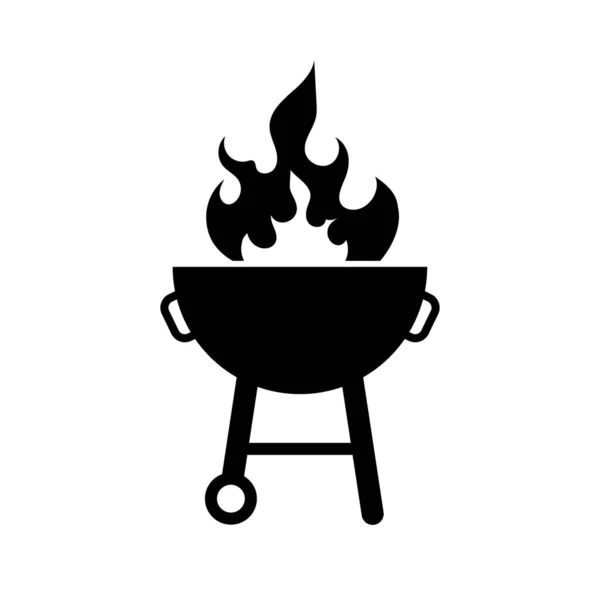 烤向量图标说明 烧烤烤符号 在白色背景下隔离 — 图库矢量图片
