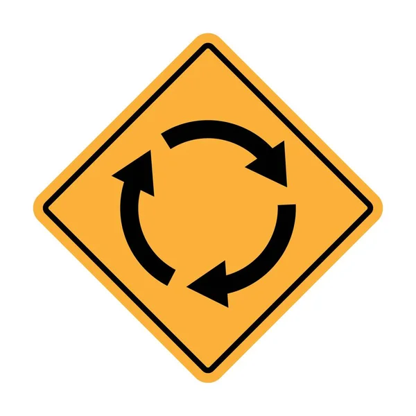 Дорожный Знак Roundabout Белом Фоне Вектор Запаса — стоковый вектор