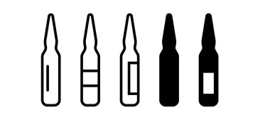 Beyaz arkaplanda siyah ampul seti, farklı tasarım. Vektör illüstrasyonu