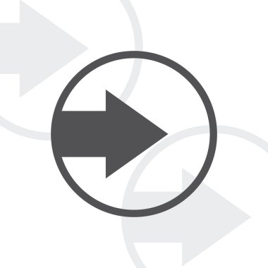 Beyaz üzerine ok simgesi. Vektör işareti. İmleç simgesi