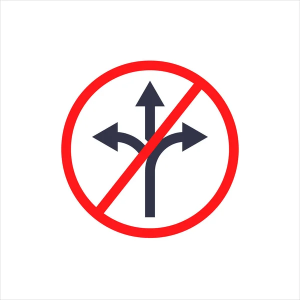 Červený Kruh Zákaz Silniční Značky Žádná Odbočka Vlevo Žádná Odbočka — Stockový vektor