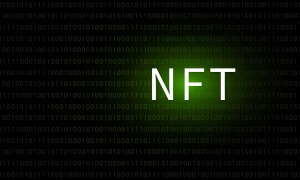 Nft Texto Fichas Não Fungíveis Centro Espiral Pontos Brilhantes Fundo Gráficos De Vetores