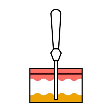 Biyopsi renk çizgisi simgesi. Tıbbi ve bilimsel kavram. Vektör illüstrasyonu