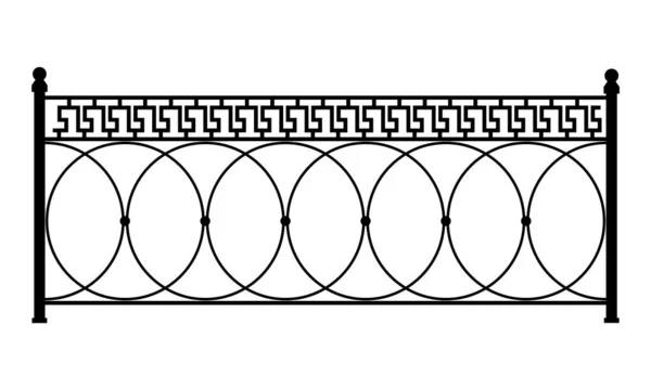 Кованые Железные Перила Белом Фоне Меандер Винтаж — стоковый вектор