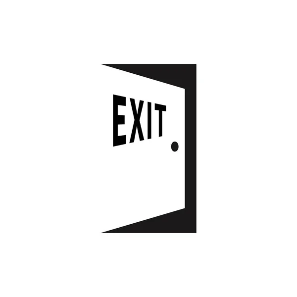 Exit Door Logo Icon White Vector Sign — Stock Vector