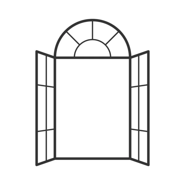 Ventana Arco Negro Aislado Blanco Icono Del Vector — Archivo Imágenes Vectoriales