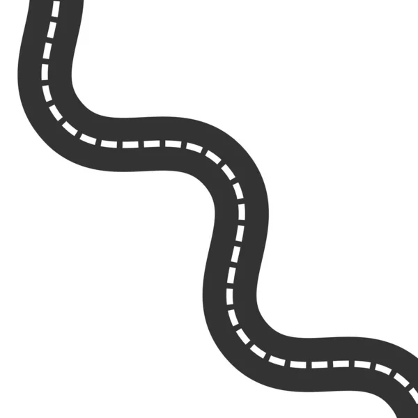 Δρόμο Δρόμο Διάνυσμα Εικονίδιο Λευκό Φόντο Καμπυλωτός Δρόμος — Διανυσματικό Αρχείο