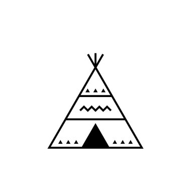 Hint çadırı çizgisi simgesi, ana hat vektör işareti, beyaz üzerine izole edilmiş doğrusal resim.