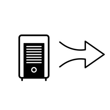 Beyaz arkaplanda hava temizleyici vektör simgesi. Düz vektör