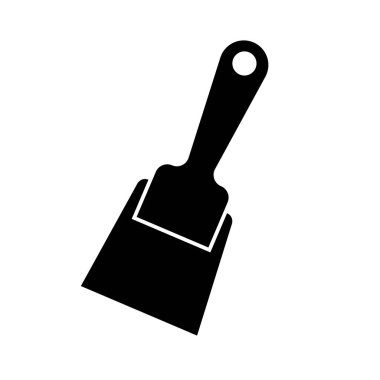 Beyaz üzerine spatula yapım ikonu. Çalışma araçları