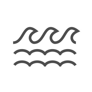 Beyaz üzerine izole edilmiş dalga simgesi ya da logo. vektör illüstrasyonu