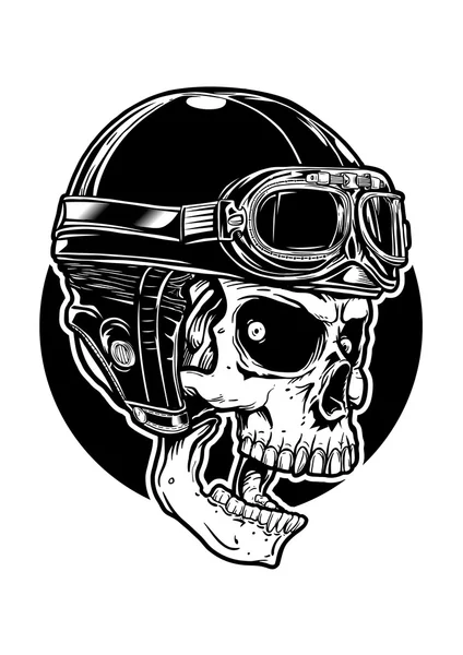 Um crânio usando capacete — Vetor de Stock