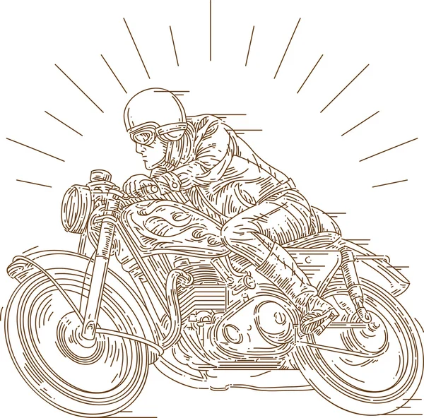 Carrera clásica de motocicletas — Vector de stock