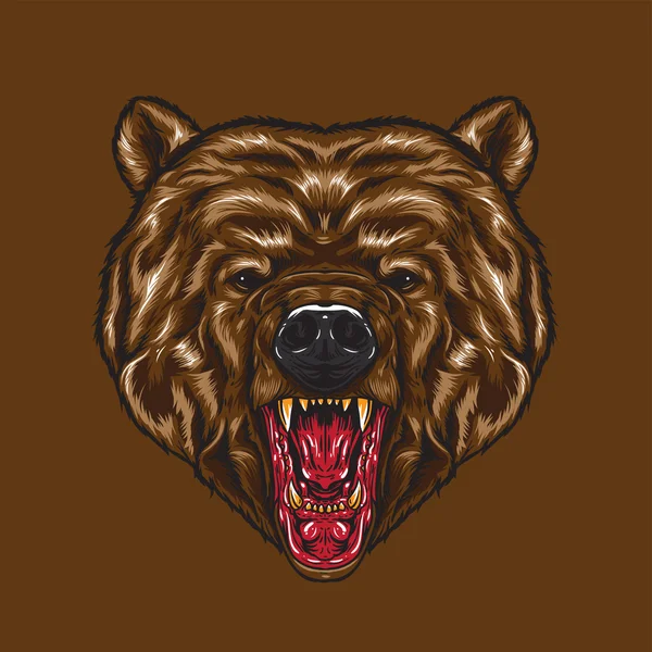 Cabeza de oso enojado Ilustración de stock
