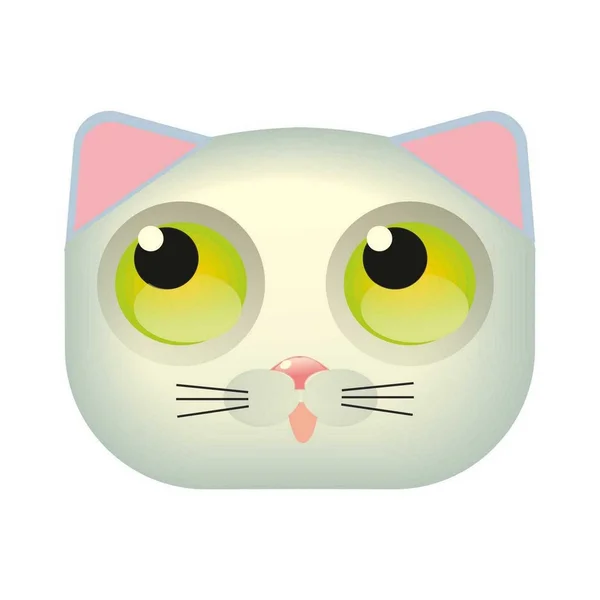 White cat  cartoon cute — Stock Vector