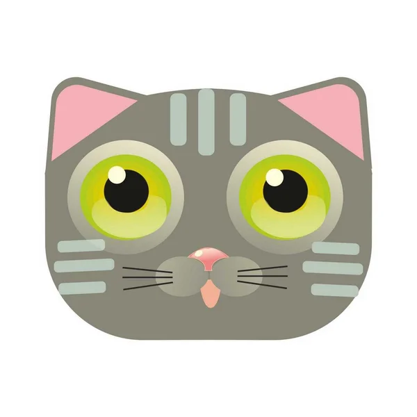 Grey cat cartoon cute — Stock Vector
