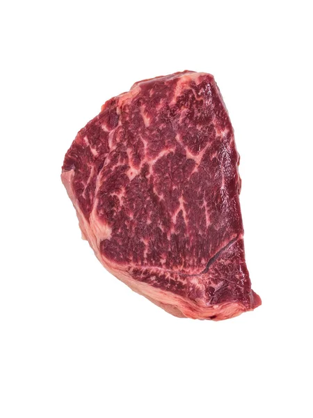 Steak de bœuf marbré isolé sur fond blanc. — Photo