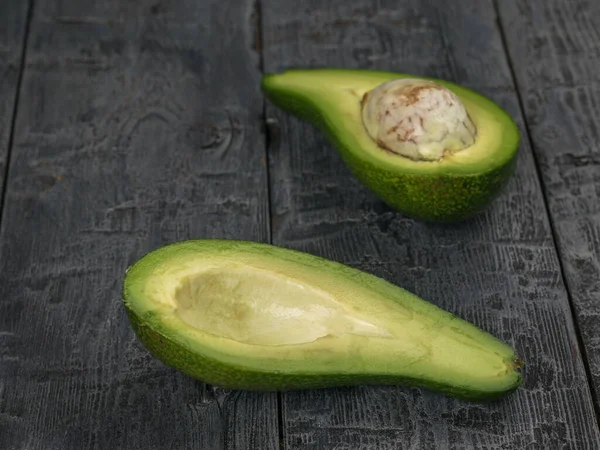 Avocado Cut Half Wooden Table Plant Based Food — Stock Photo, Image