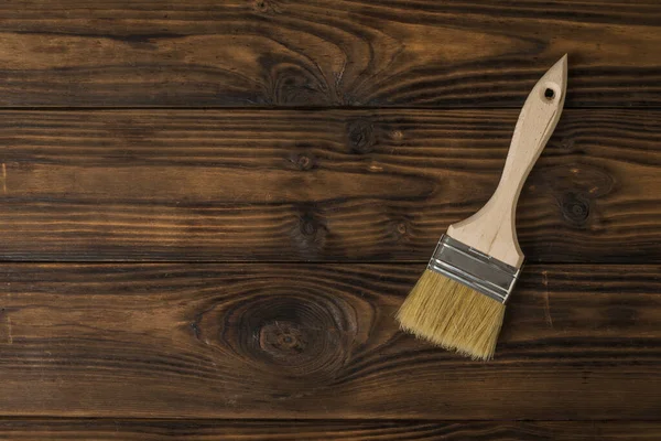 Brush Large Bristles Tinted Wooden Background Rendering Wood — Stock Photo, Image