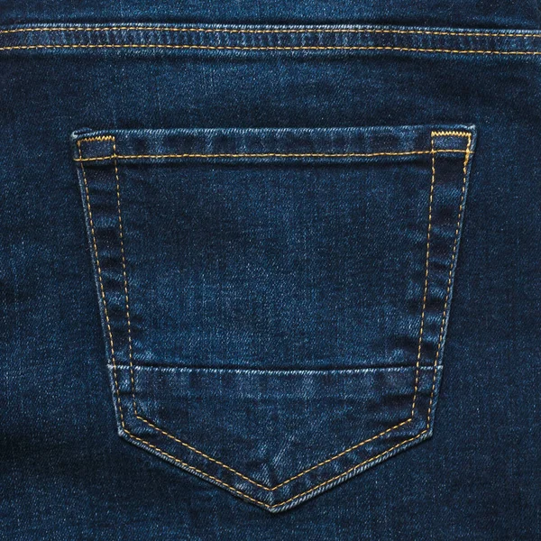 Tasche Auf Klassischen Blauen Jeans Mit Schönen Nähten Modische Jeans — Stockfoto