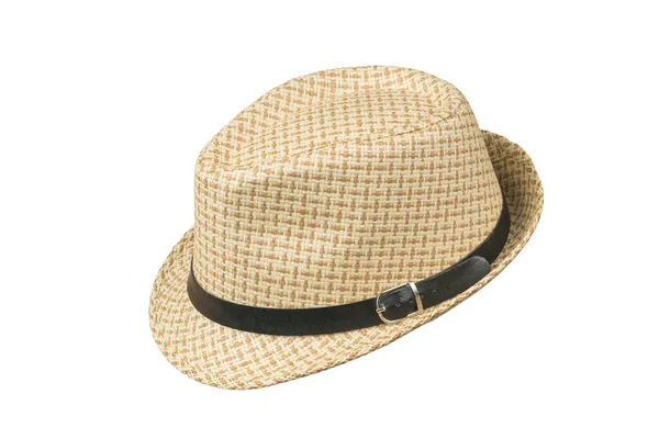 Vista Laterale Cappello Estivo Uomo Isolato Sfondo Bianco Copricapo Uomo — Foto Stock