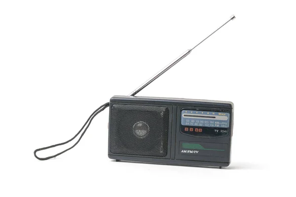 Receptor Radio Antiguo Con Una Antena Extendida Aislada Sobre Fondo — Foto de Stock