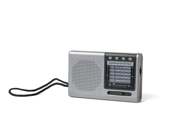 Radio Retro Gris Aislada Sobre Fondo Blanco Equipo Radio Vintage — Foto de Stock