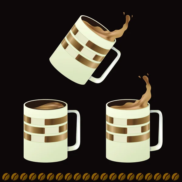 SPLASH COFFEE MUGS — Stock Vector