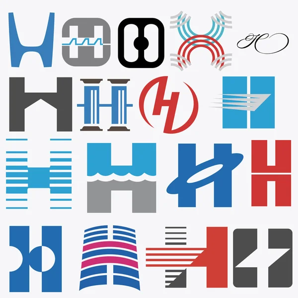 알파벳 로고 디자인 개념입니다. 편지 H — 스톡 벡터