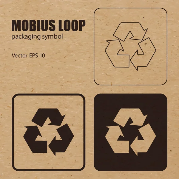 Mobius Loop vector símbolo de embalaje — Vector de stock