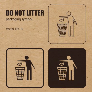 Vektör ambalaj sembolü çöp değil