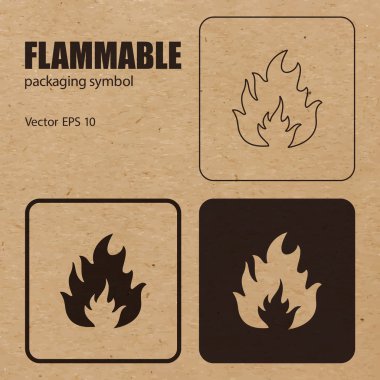 Flammable vector packaging symbol clipart