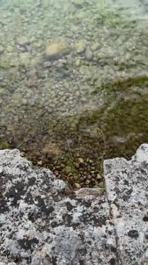 Kayalık taban berrak suyun altında