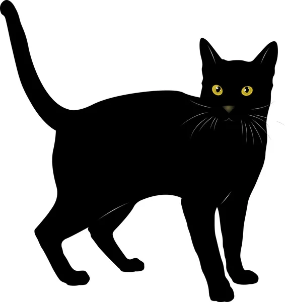Векторное изображение чёрной кошки 21 — стоковый вектор