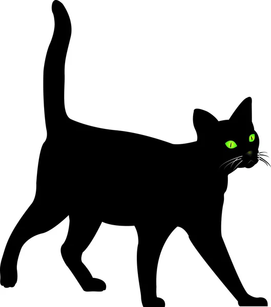 Imagen vectorial de un gato negro 12 — Vector de stock