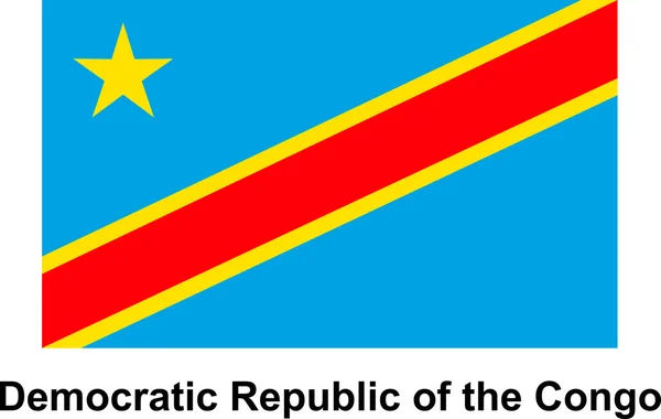 Imagen vectorial de la bandera República Democrática del Congo — Vector de stock