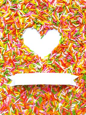 Sevgililer beyaz kalp ile springkles