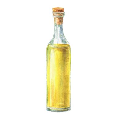 Bir şişe limoncello ve mantar. Sarı meşrubat. Ev yapımı geleneksel İtalyan alkollü likör limonlardan yapılmış. İçki menüsü için el çizimi illüstrasyon, parti kokteyl listesi. Arka plandan izole edilmiş.