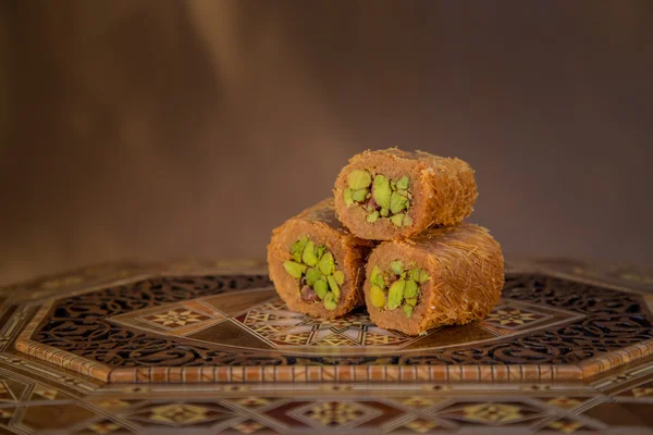 Postres de Baqlawa con pistachos — Foto de Stock