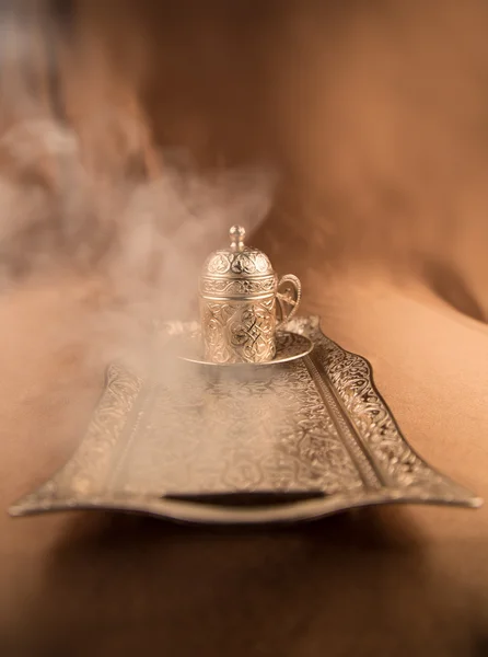 煙でトルコ コーヒー — ストック写真