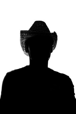 Hasır Şapkalı - genç adam siluet