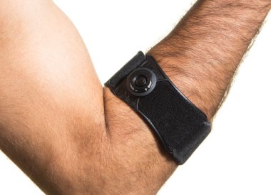 Bir adamın elini - ayrı tut moduyla bandaj dirsek