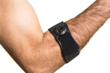 Bir adamın elini - ayrı tut moduyla bandaj dirsek